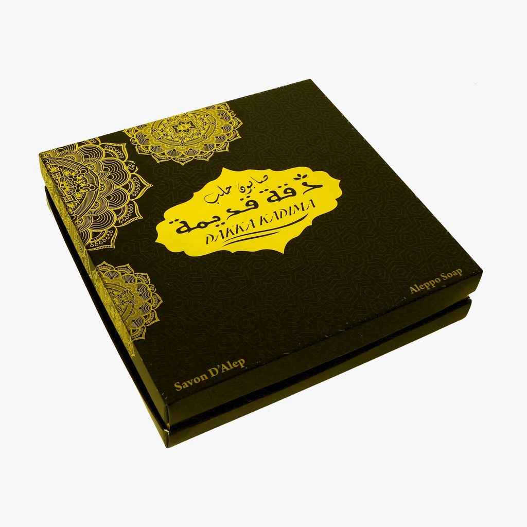 [DK1108] Koninklijk verpakte traditionele Aleppo-laurierzeep met olijfolie en 5% laurierolie - 4 stuks - 800 gr
