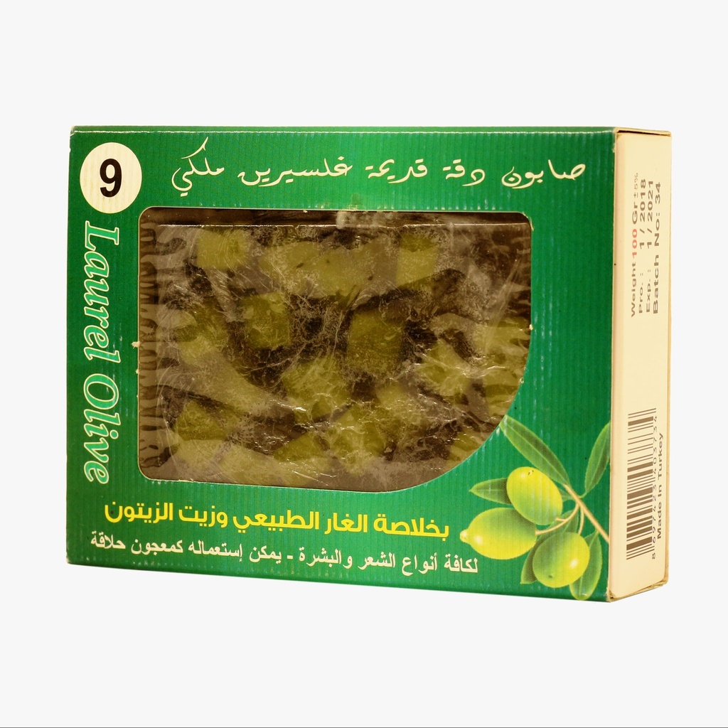 [DK1236] Savon naturel à la glycérine avec extrait d'huile d'olive et de laurier naturel - 100 gr