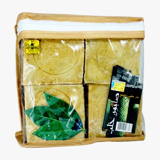 [DK1104] Gift Pack of Traditional Aleppo Laurel Soap with Olive Oil and 5% Laurel Oil - 4 Pieces - 800 gr
