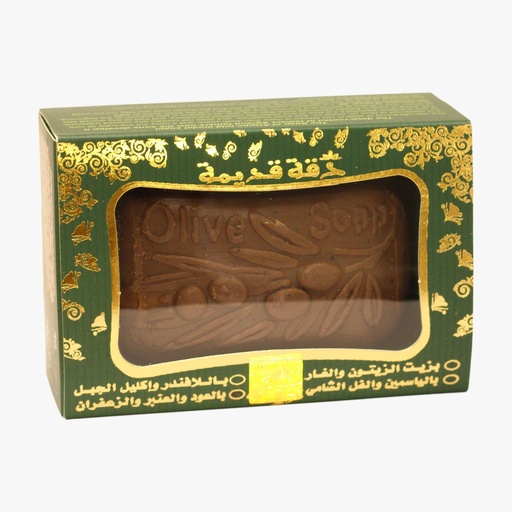 [DK1372] صابون غار غصن الزيتون بالعود و العنبر - 135 جرام